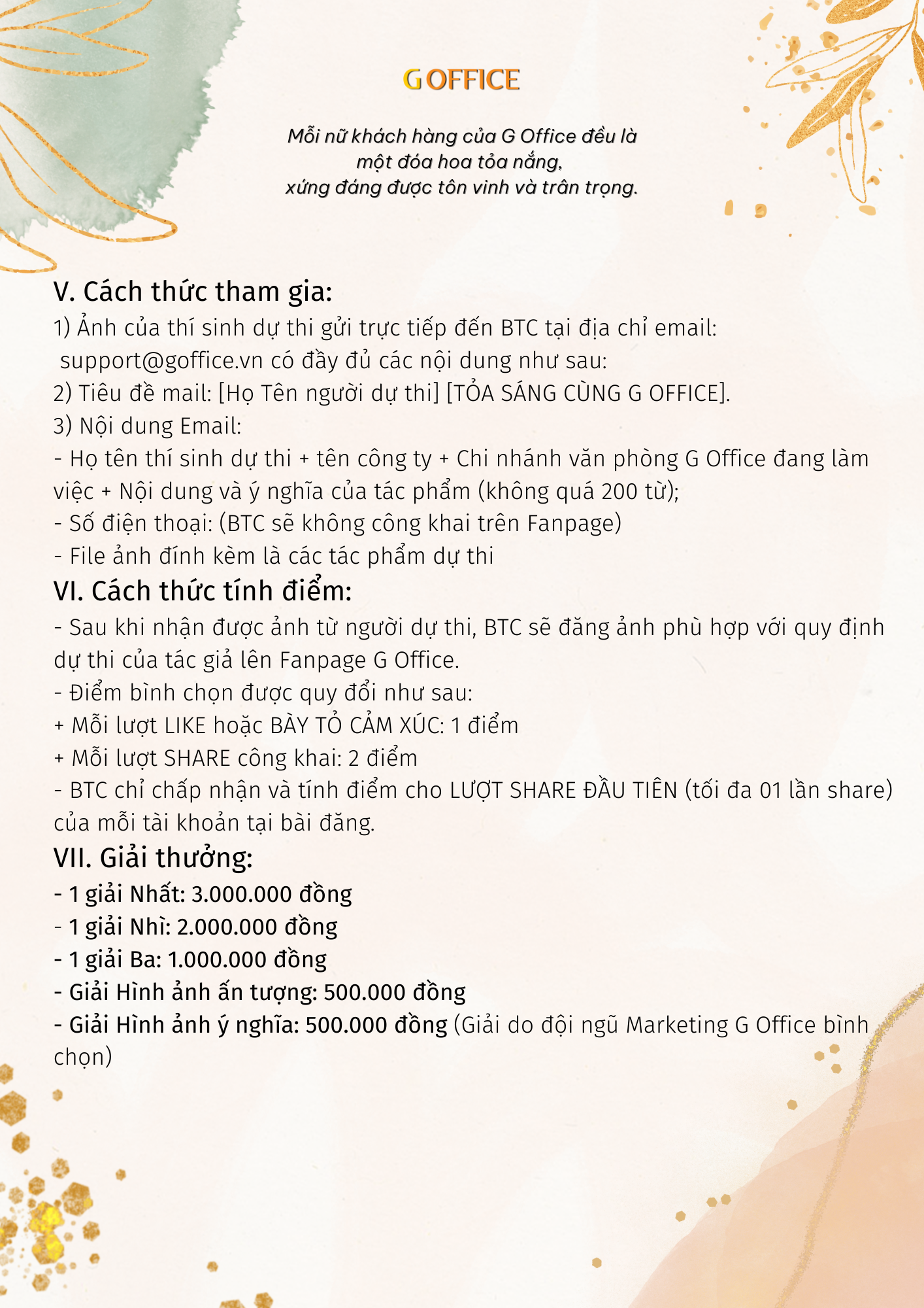 Cuộc thi ảnh online tỏa sáng cùng G Office