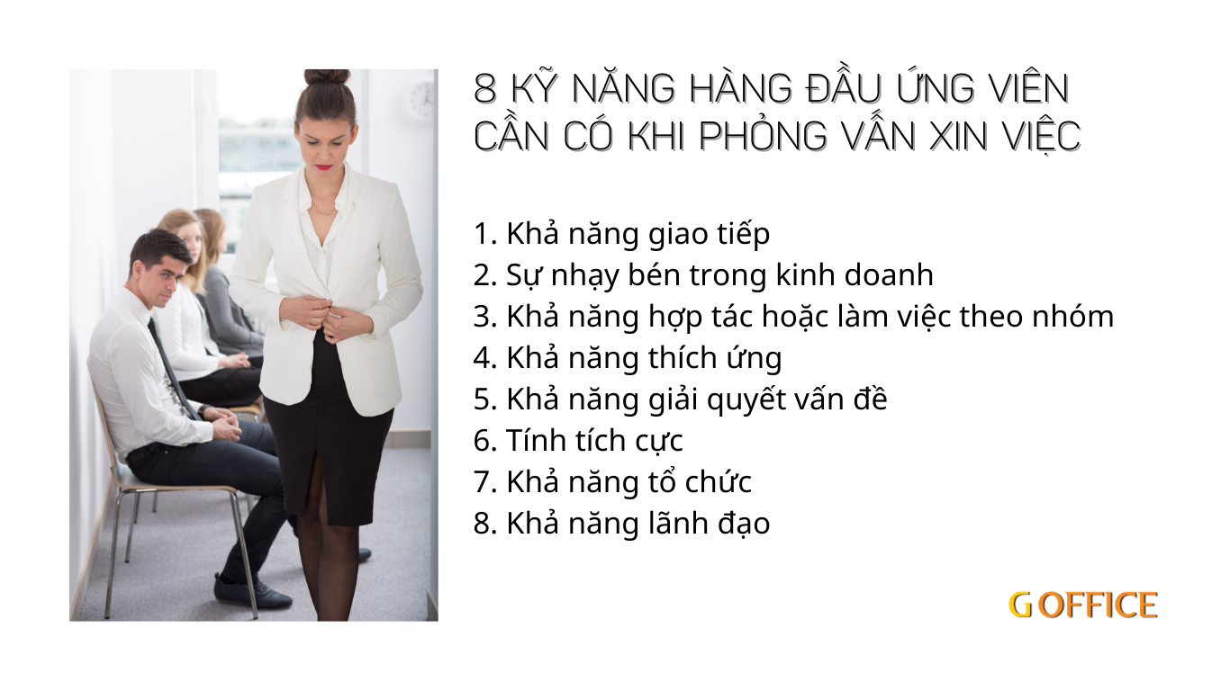 8 kỹ năng hàng đầu thường đề cập trong một cuộc phỏng vấn