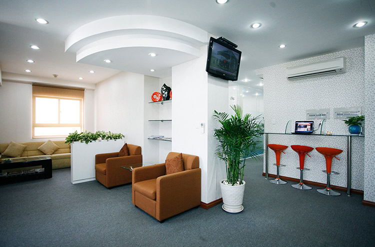 Sảnh tiếp khách sang trọng khi thuê văn phòng ảo quận 3 tại GOffice