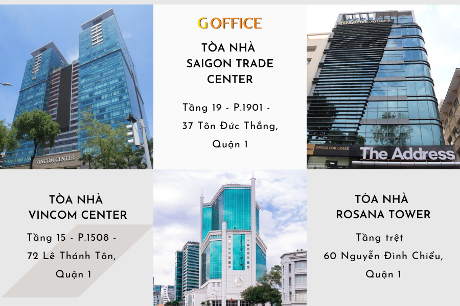Các tòa nhà cho thuê văn phòng quận 1 G Office đặt chi nhánh