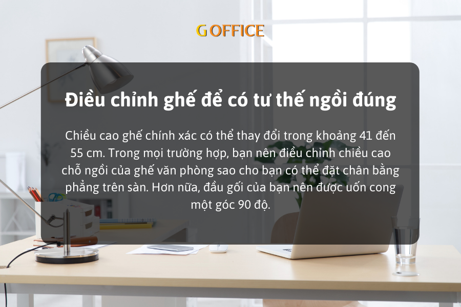 Điều chỉnh ghế thế nào để có tư thế ngồi làm việc đúng