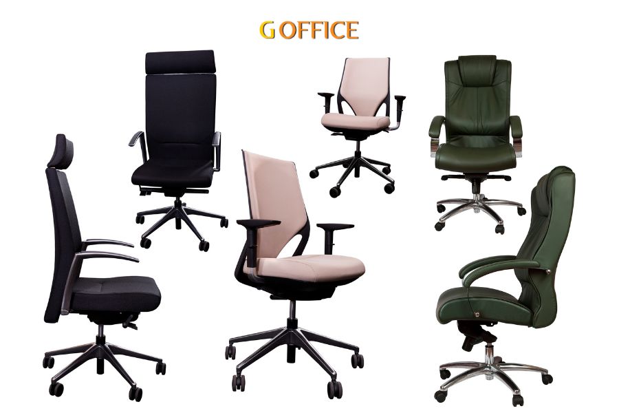 thiết lập văn phòng làm việc với ghế công thái học