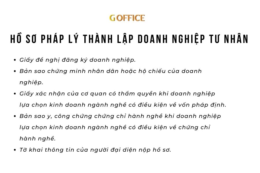 Hồ sơ thành lập doanh nghiệp tư nhân
