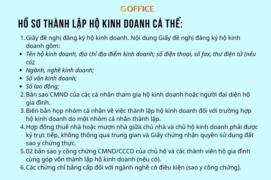 Hồ sơ thành lập hộ kinh doanh cá thể