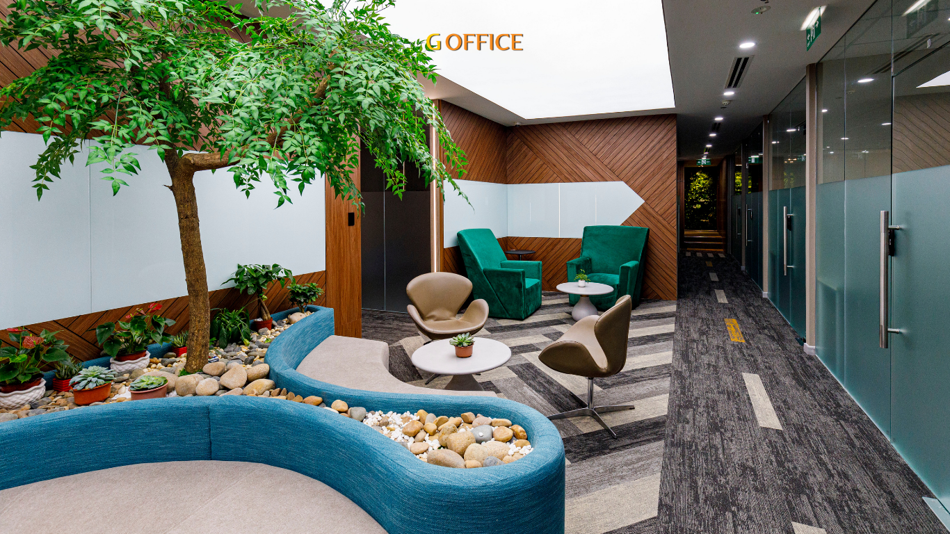 Khu vực đón tiếp khách tại văn phòng ảo G Office